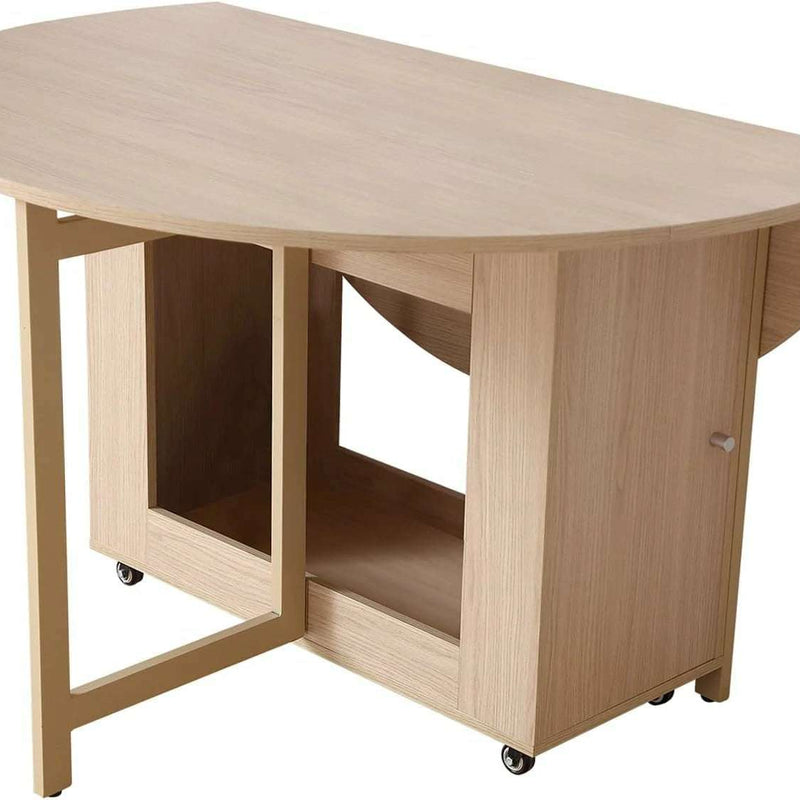 Folding Dining Table with Storage Shelf – Space Saver