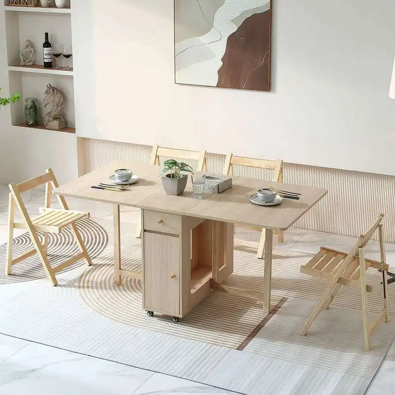 Drop Leaf Table with Storage | Folding Dining Table