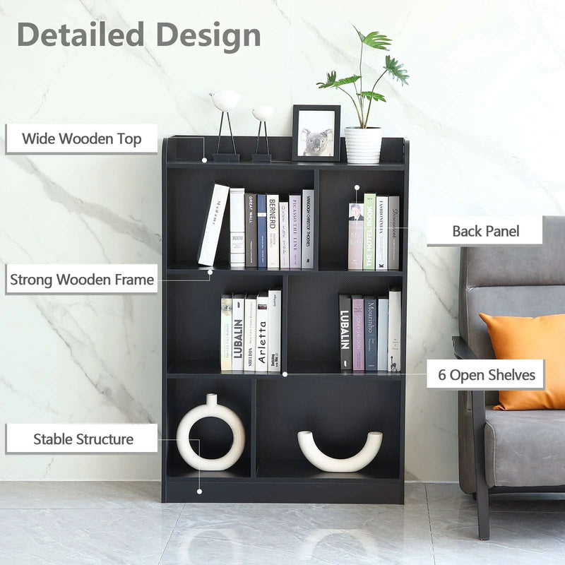 Black 6-Cube Storage Shelf | Modern Home Organizer