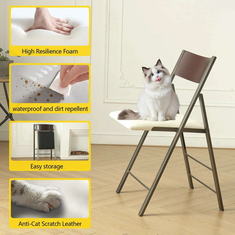 Heavy-Duty Folding Chairs - Cushioned Stackable 2-Pack