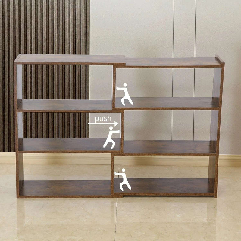 Expandable 4-Tier Bookcase for Corner & Small Space