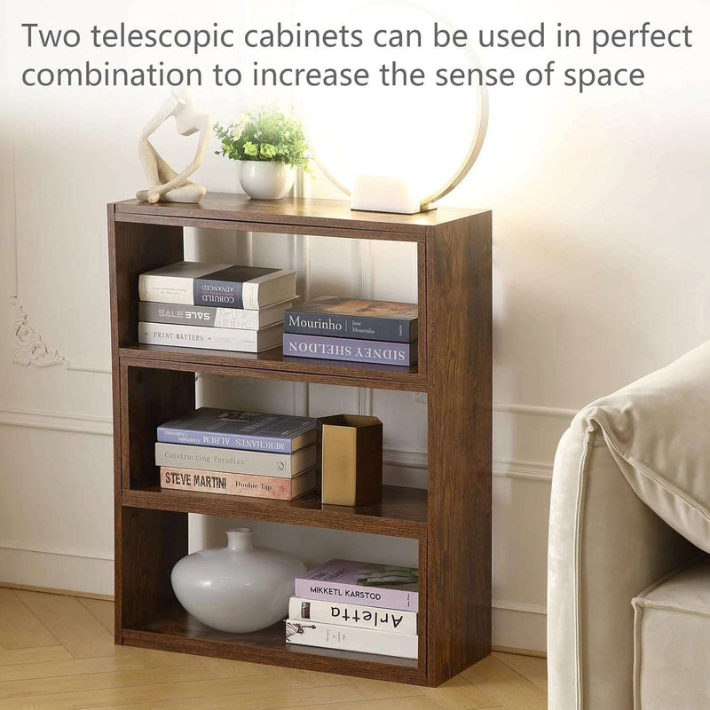 Expandable 4-Tier Bookcase for Corner & Small Space