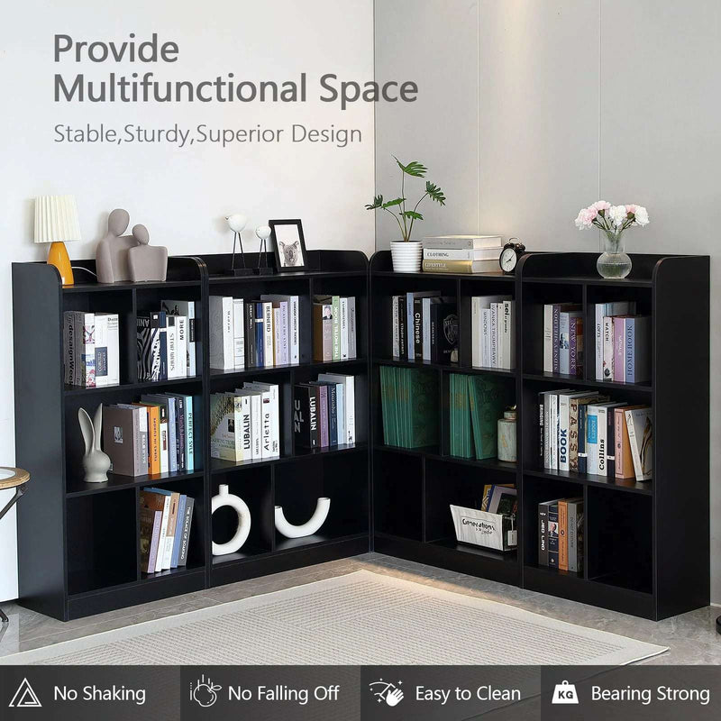 Black 5-Cube Storage Shelf | Deep Cube Organizer