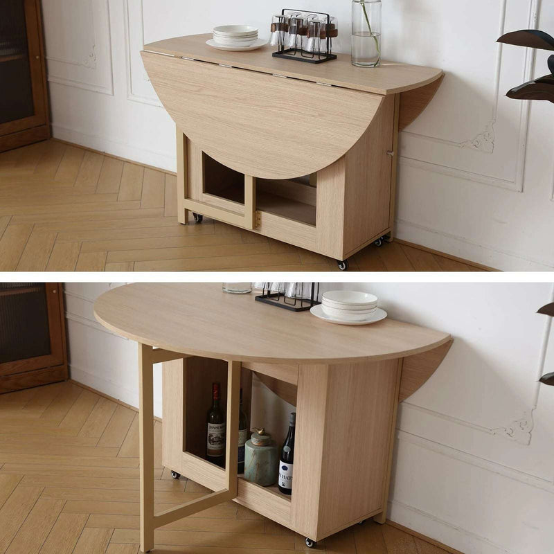 Folding Dining Table with Storage Shelf – Space Saver