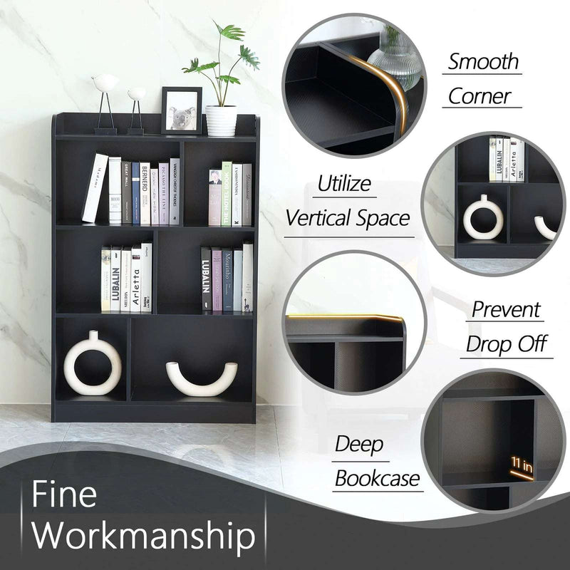 Black 6-Cube Storage Shelf | Modern Home Organizer