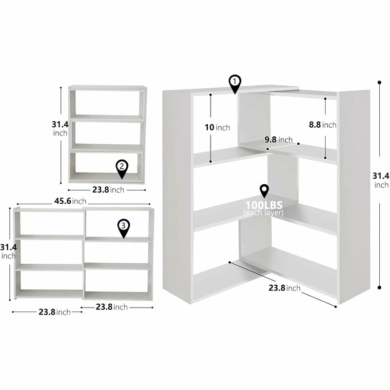 White Expandable Corner Shelf - 4-Tier Storage