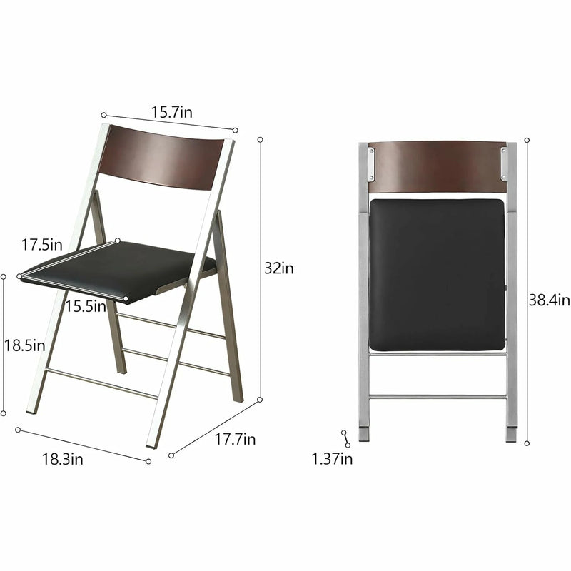 Folding Chairs 2-Pack - Cushioned, Stackable, Heavy Duty