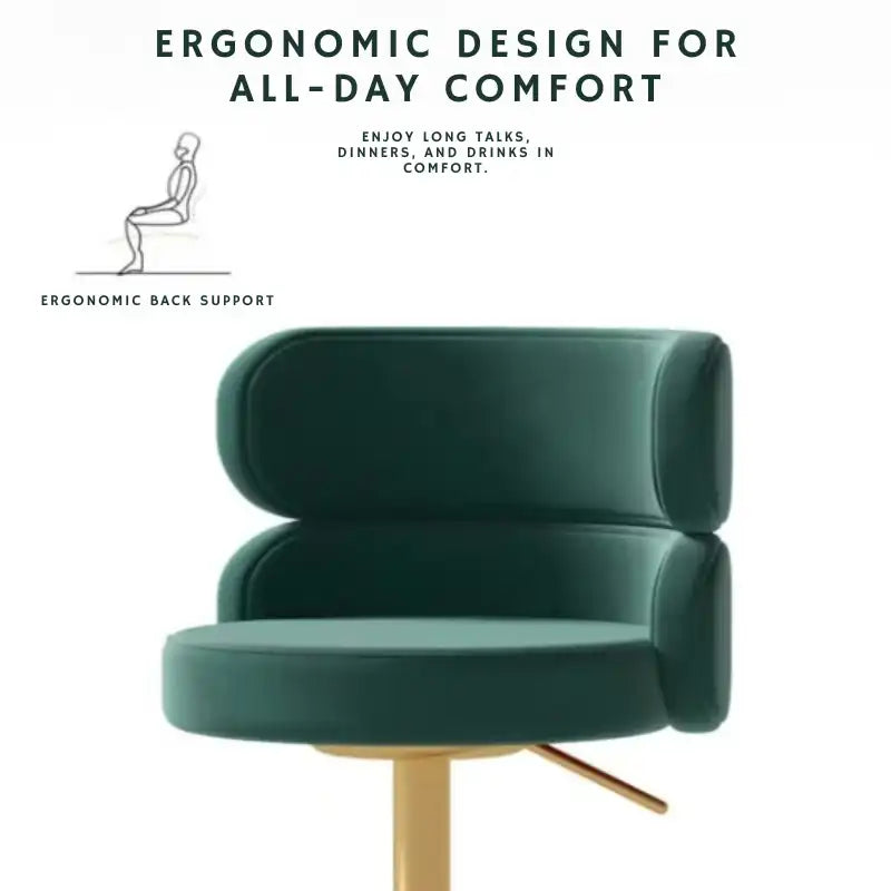 Velvet Swivel Bar Stool – Gold Base, 4 Colors