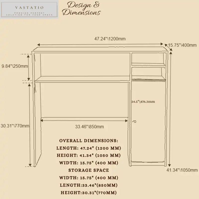 Marble Buffet Cabinet with Folding Dining Table