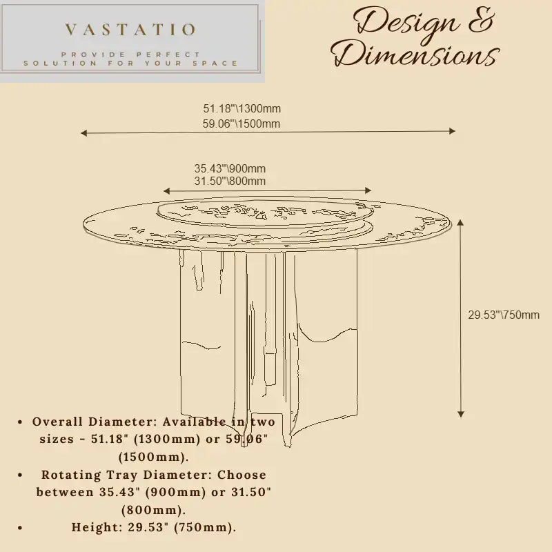 Marble Dining Table with Spinning Lazy Susan